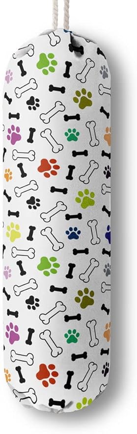 Dog Pattern Grocery Bags Holder & Organizer - Wall Mount Plastic Bags Storage Dispensers - Perfect For Shopping, Kitchen, Home & Gifts