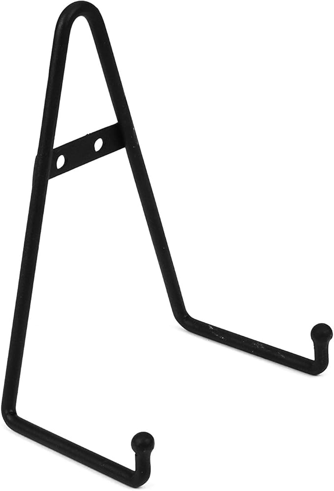 Milltown Merchants™ Metal Display Stand - Free Standing or Wall Mounted Decorative Plate Holder - Versatile Plate Hanger Stand - Black Metal Plate Stand (2 Pack, Medium)