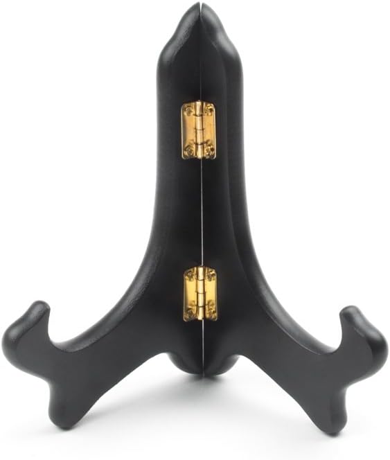 Fox Run Black Plate Stand, 6-Inch, Wood