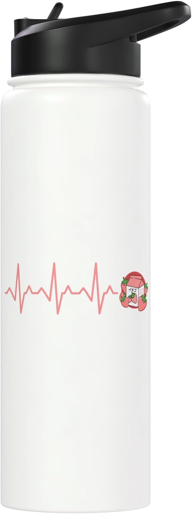 Strawberry Milk Carton Heartbeat Stainless Steel Insulated Water Bottle