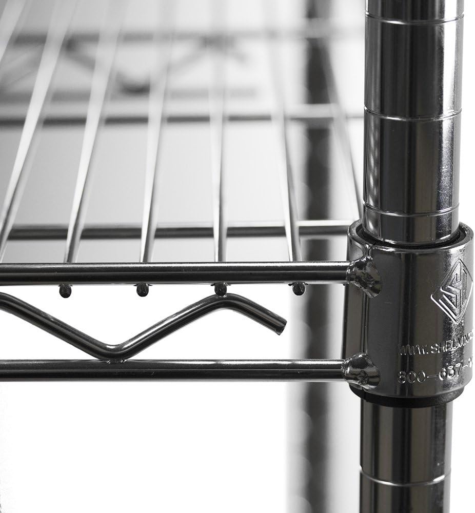 Shelving Inc. 8" d x 24" w Chrome Wire Shelving with 3 Tier Shelves, Weight Capacity 800lbs Per Shelf