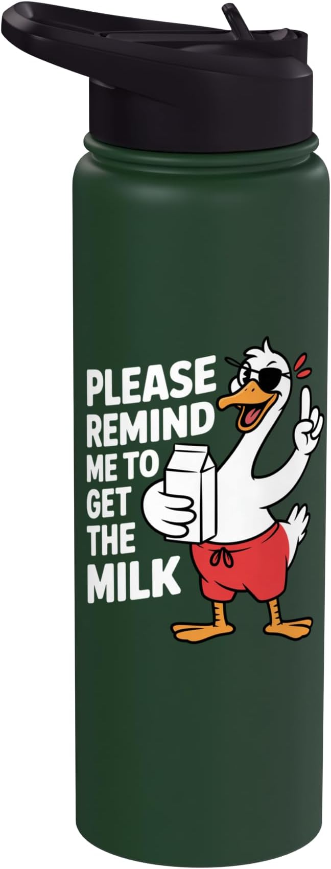 Please Remind Me To Get The Milk Funny Goose Stainless Steel Insulated Water Bottle