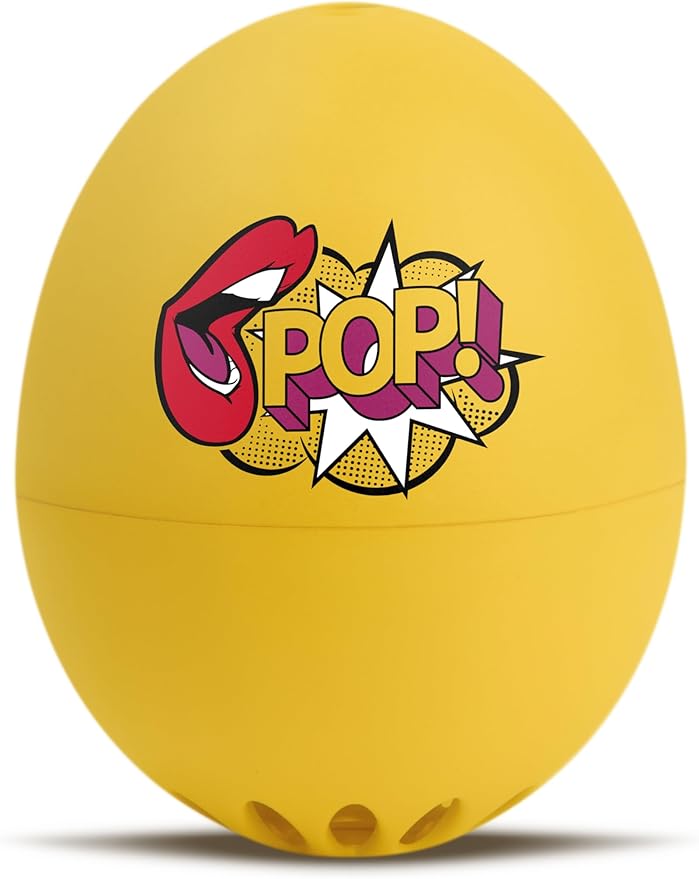 Pop Art BeepEgg – Egg Timer for Boiling Eggs – Musical Egg Cooker for Soft, Medium, Hard Boiled Eggs – Food Safe – Singing Floating Egg Timer – Egg Cooker for 3 Levels of Doneness - Brainstream