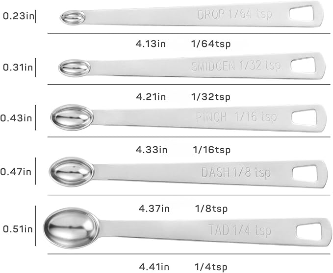 21PCS Measuring Cups and Spoons Set, Include 7 Nesting Measuring Cups, 9 Measuring Spoons and 5 Mini Spoons, Stainless Steel Metal Measuring Set, Kitchen Gadgets for Cooking & Baking