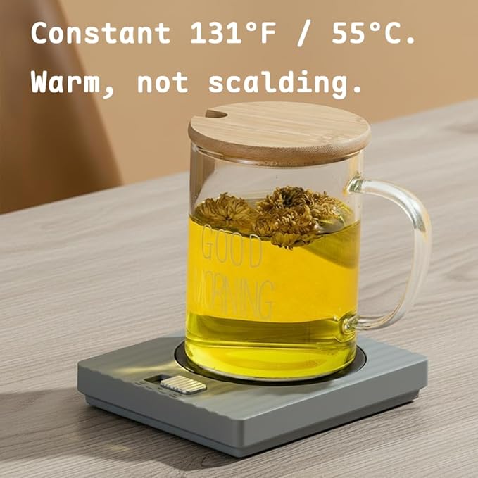 Coffee Mug Warmer for Desk, Electric Coffee Cup Warmer with Warm & Hot Settings, Universal Fit for Most Mugs, Ideal Warmer for Coffee, Tea, Milk & Beverages