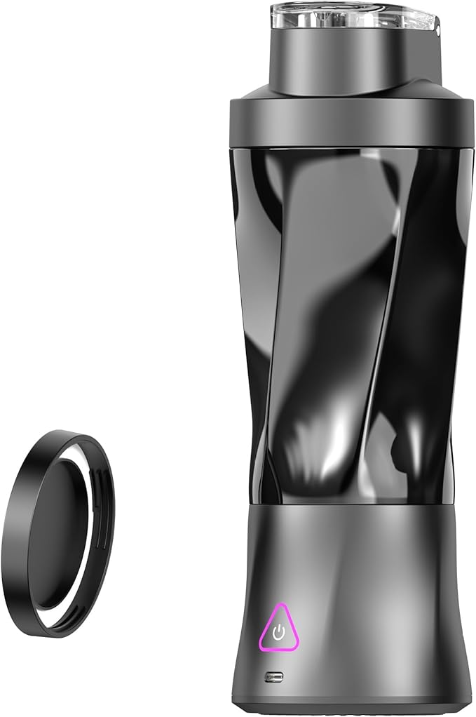 Personal Juice Blender With 24-Ounce Capacity Portable Mixing Cup USB Rechargeable Smoothie Maker BPA-Free With Leak-Proof Lid Suitable For Travel Fitness Camping And Home Use (Black)