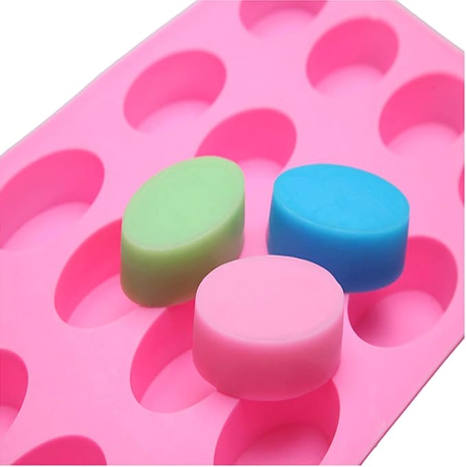 Joyeee Oval Silicone Pudding Mold, Reusable Silicone DIY Mold Tins Case, Baking Cake Biscuit Cupcake Chocolate Pastry Candy Fondant Ice Cube For Wedding, New Year Party, Family Friends Festival Gift