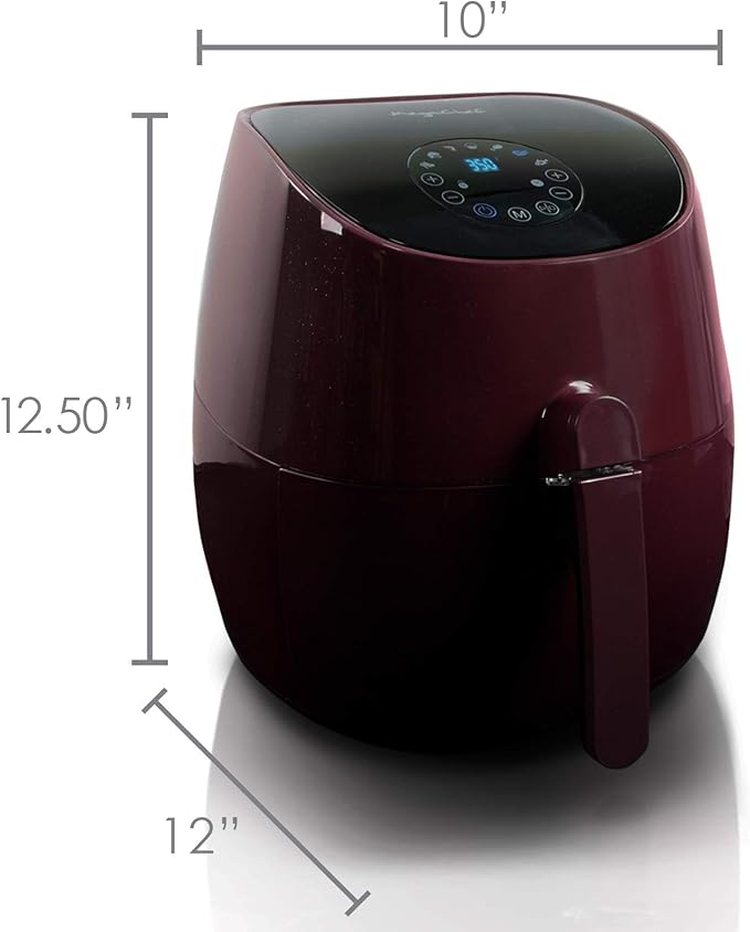 MegaChef 3.5 Quart Airfryer And Multicooker With 7 Pre-programmed Settings in Burgundy