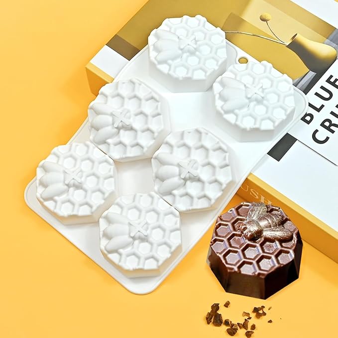 mostsom Honeycomb Molds Silicone Non-Stick Rabbit Cookie Mold Diy Rose Flower Chocolate Mould Used for Jelly, Candy,Biscuits (B_8.2x5.3x0.9 inch)
