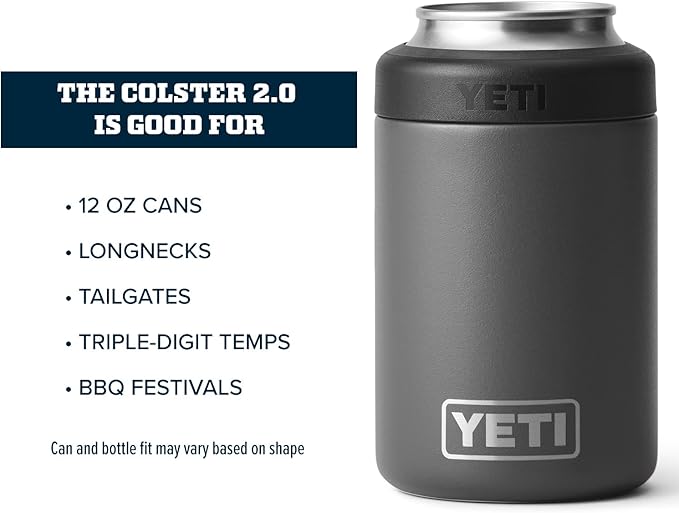 YETI Rambler 12 oz. Colster Can Insulator for Standard Size Cans, Charcoal (NO CAN INSERT)