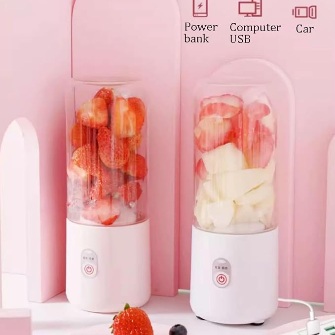 Plastic Portable Blender 4 Blade Personal Juicer USB-C Rechargeable For Shakes And Smoothies Juice 500 Ml / 11.9 Oz(1pcs)