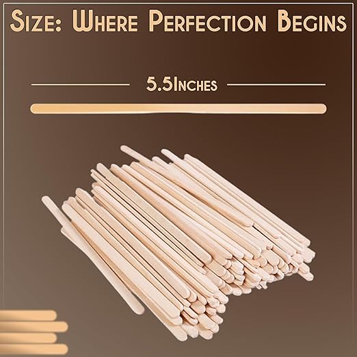 Perfect Stix Premium Wooden Coffee Stirrer Sticks, Thick Birch Wood 200 Count, 5.5" Inches. Eco-Friendly Wooden Stirrers (5.5Inches / 200PC)