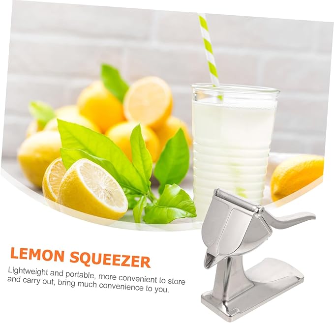 Manual Citrus Extractor Tool Thick Hand Press Lemon Squeezer Fruit Juicer with Stable Base for Home and Professional Use Easy Squeeze Handheld Aluminum Press