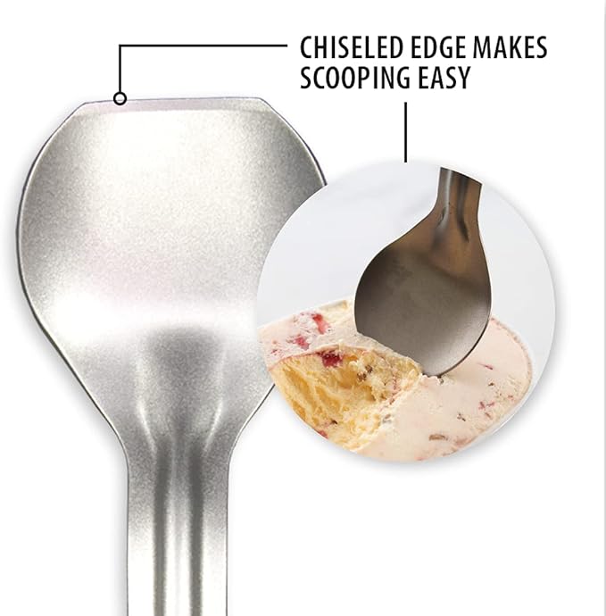 Rada Cutlery Ice Cream Scoop (W237), 2.38" x 2.38" Stainless Steel Bowl, Black Handle