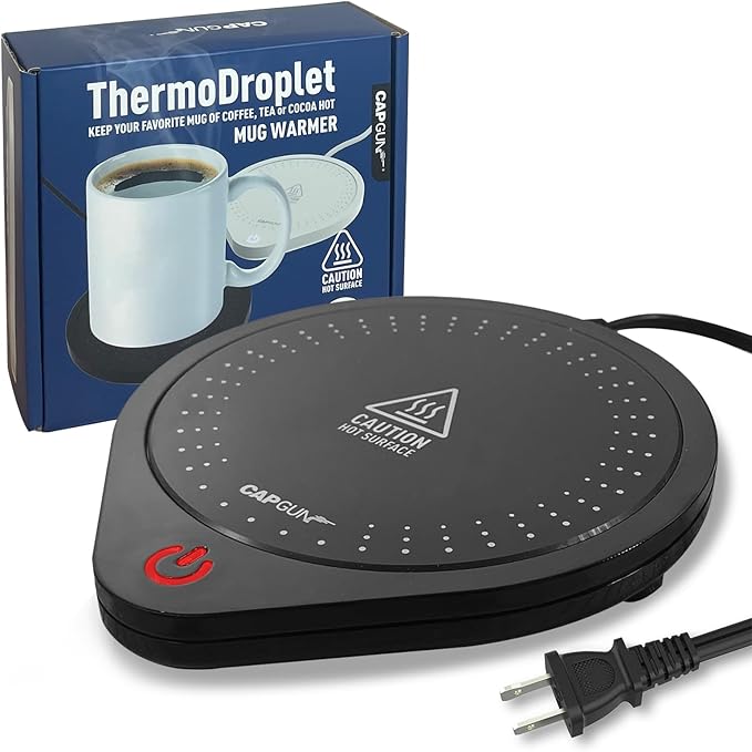 25W Electric Candle Warmer for Coffee Mugs, 75℃ Heating & Auto Shut-Off, Spill-Proof Desk Warmer for Beverages (Black)