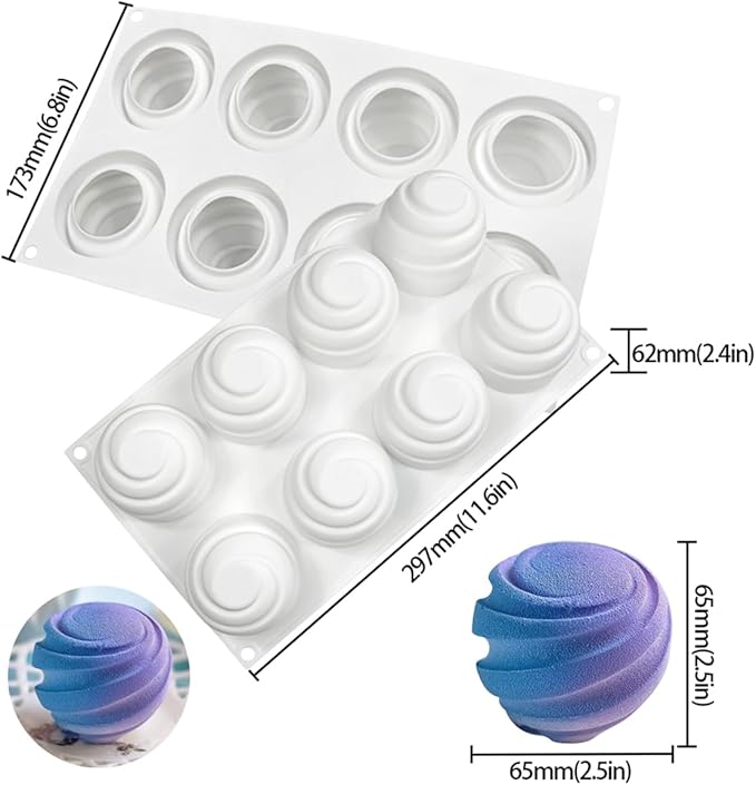 mostsom Sea Octopus Tentacles Silicone Mold Round Star Shaped Baking Mold Cake Border Fondant Molds Cake Decorating Tools (I 11.88x6.92x2.48 Inch)