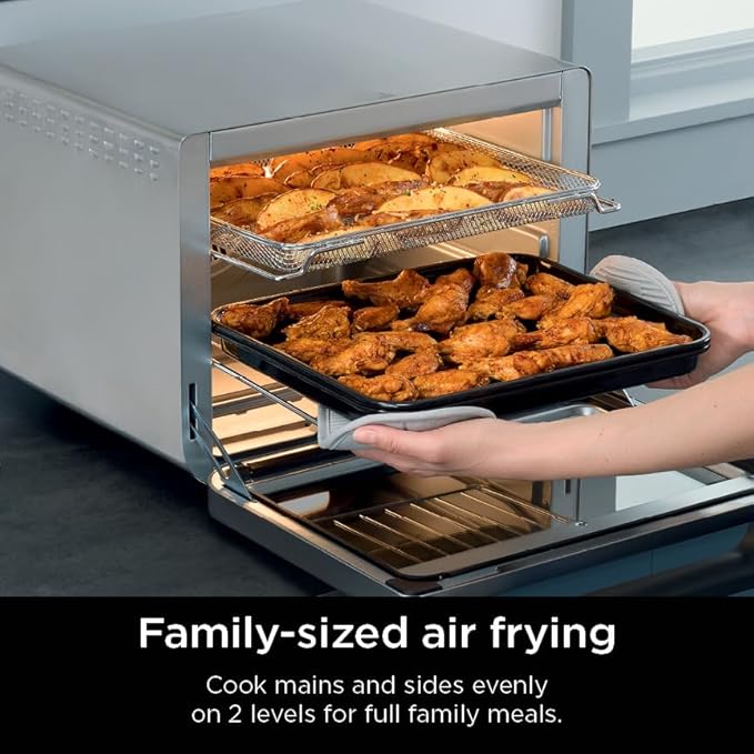 Ninja Prestige Smart XL with Pro Cook System 10-in-1 Air Fry Digital Countertop Convection Toaster Oven with Air Fry, Air Roast, Broil & Bake, Pro Cook Thermometer, 1800 Watts, Stainless Steel, DT551