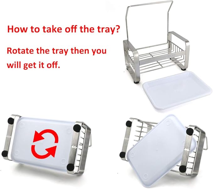 Sponge Holder - Kitchen Sink Organizer - Sink Caddy - Sink Tray - SUS304 Stainless Steel Soap Holder,9.45 x5.15 x8.1 inches,Large Size