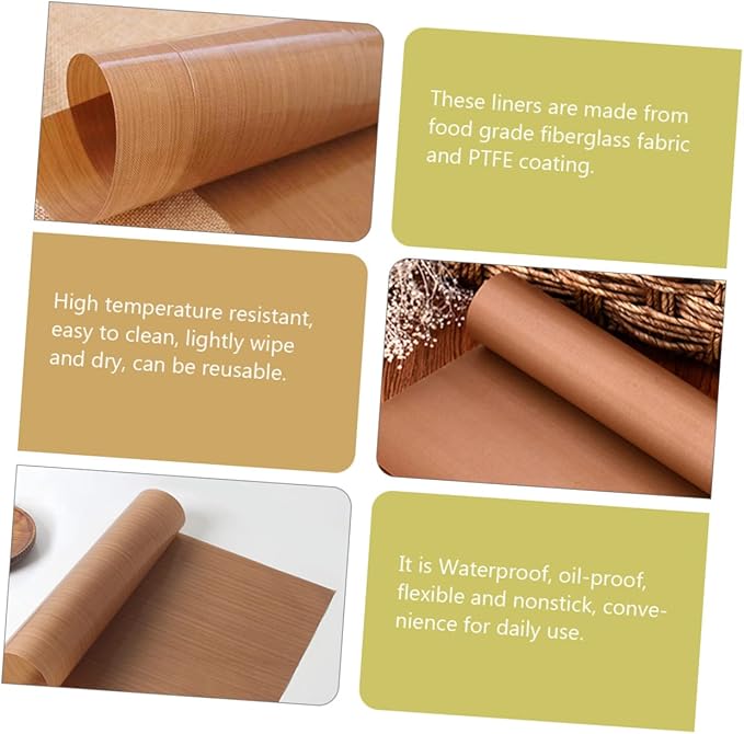 4 Sheets Heat Resistant Baking Mat Ptfe Transfer Sheets for Oven Liner Non Stick Baking Tray Cloth Cookies Pastries and More for Kitchen and Bakery Use