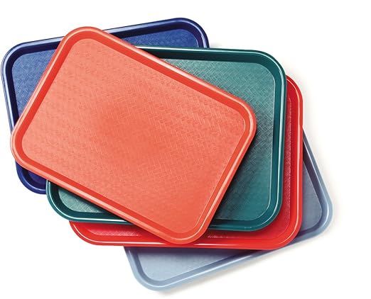 Carlisle FoodService Products CT121614 Café Standard Cafeteria / Fast Food Tray, 12" x 16", Blue