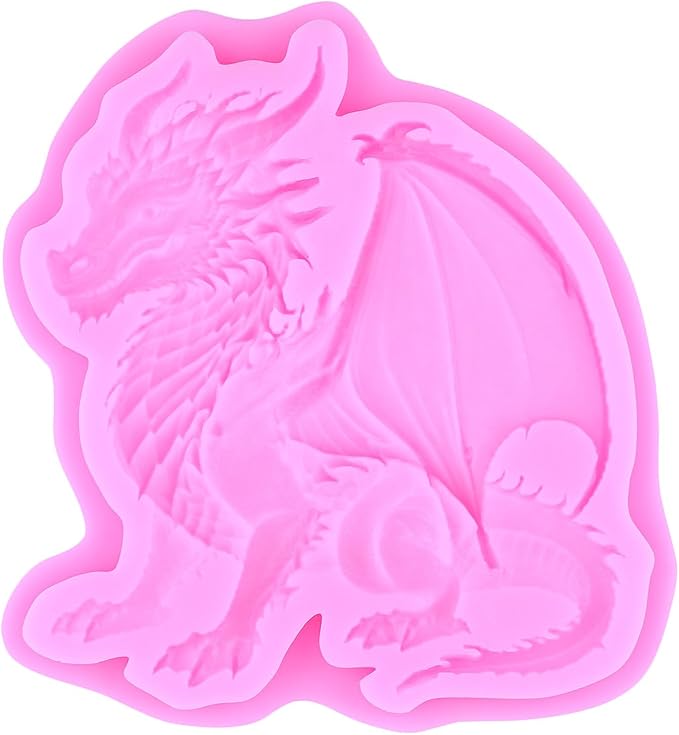 Dragon Silicone Mold Dragon Castle Fondant Molds For Cake Decoration Cupcake Topper Candy Polymer Clay Chocolate Gum Paste Set Of 2