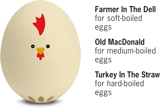 Rooster Beepegg – Egg Timer for Boiling Eggs – Musical Egg Cooker for Soft, Medium, Hard Boiled Eggs – Food Safe – Singing Floating Egg Timer – Egg Cooker for 3 Levels of Doneness - Brainstream