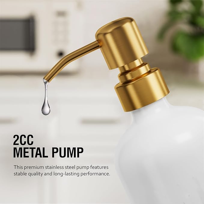 MOMEEMO Bathroom Soap Dispenser Set, Contains Lotion and Hand Soap Dispenser, Suitable for Bathroom Decor. (White)