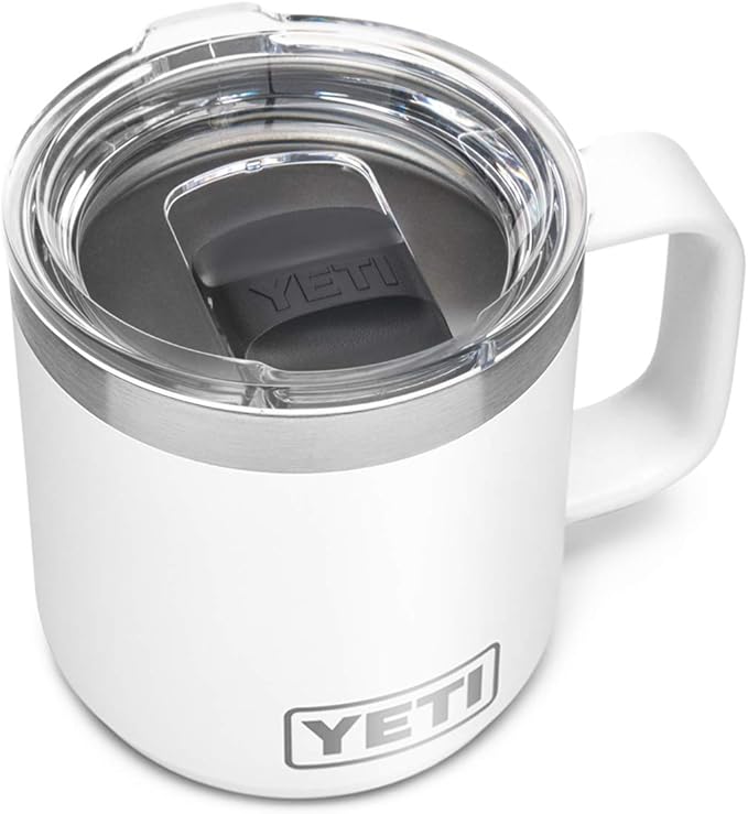 YETI Rambler 10 oz Stackable Mug, Vacuum Insulated, Stainless Steel with MagSlider Lid, White