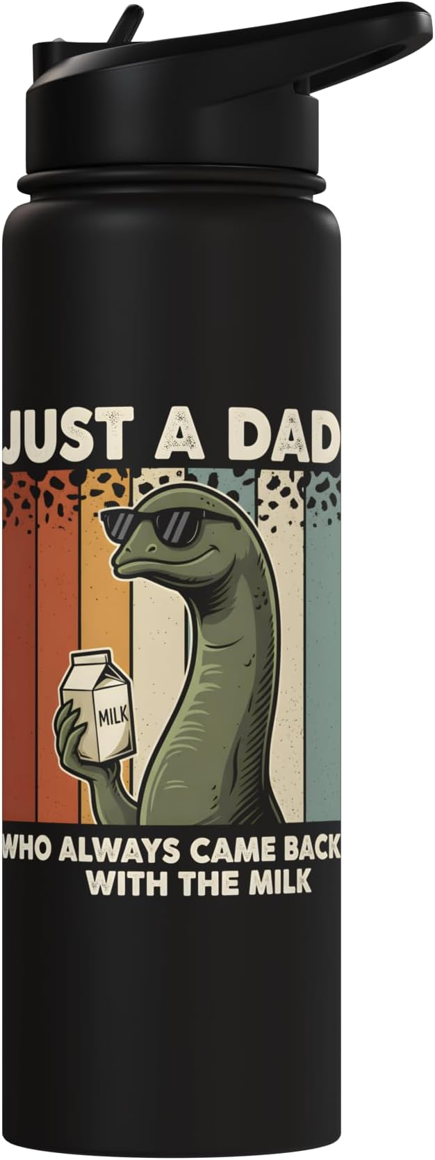 Nessie Dad Who Always Came Back With The Milk Retro Sunset Stainless Steel Insulated Water Bottle
