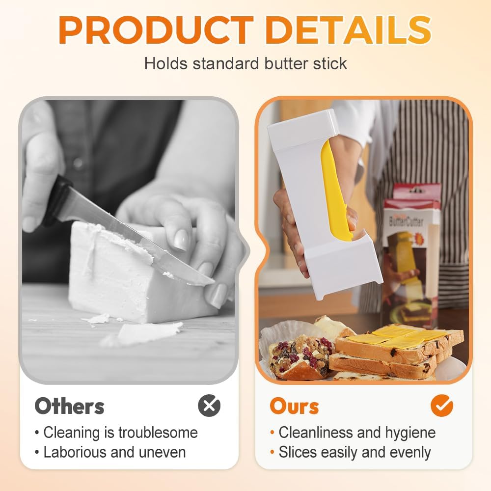Butter Cutter, One-Click Butter Cutter,2025 NEW Single-Stick Butter Cutter, Butter Dispenser with Stainless Steel Blade and Storage Case for Quickly Making Bread, Cakes, Breakfast (1PCS)