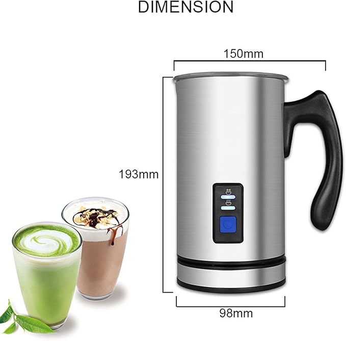 AIZYR Electric Detachable Milk Frother and Steamer Stainless Steel Milk Warmer with Hot & Cold Foam for Coffee, Hot Chocolates, Cappuccino,110v