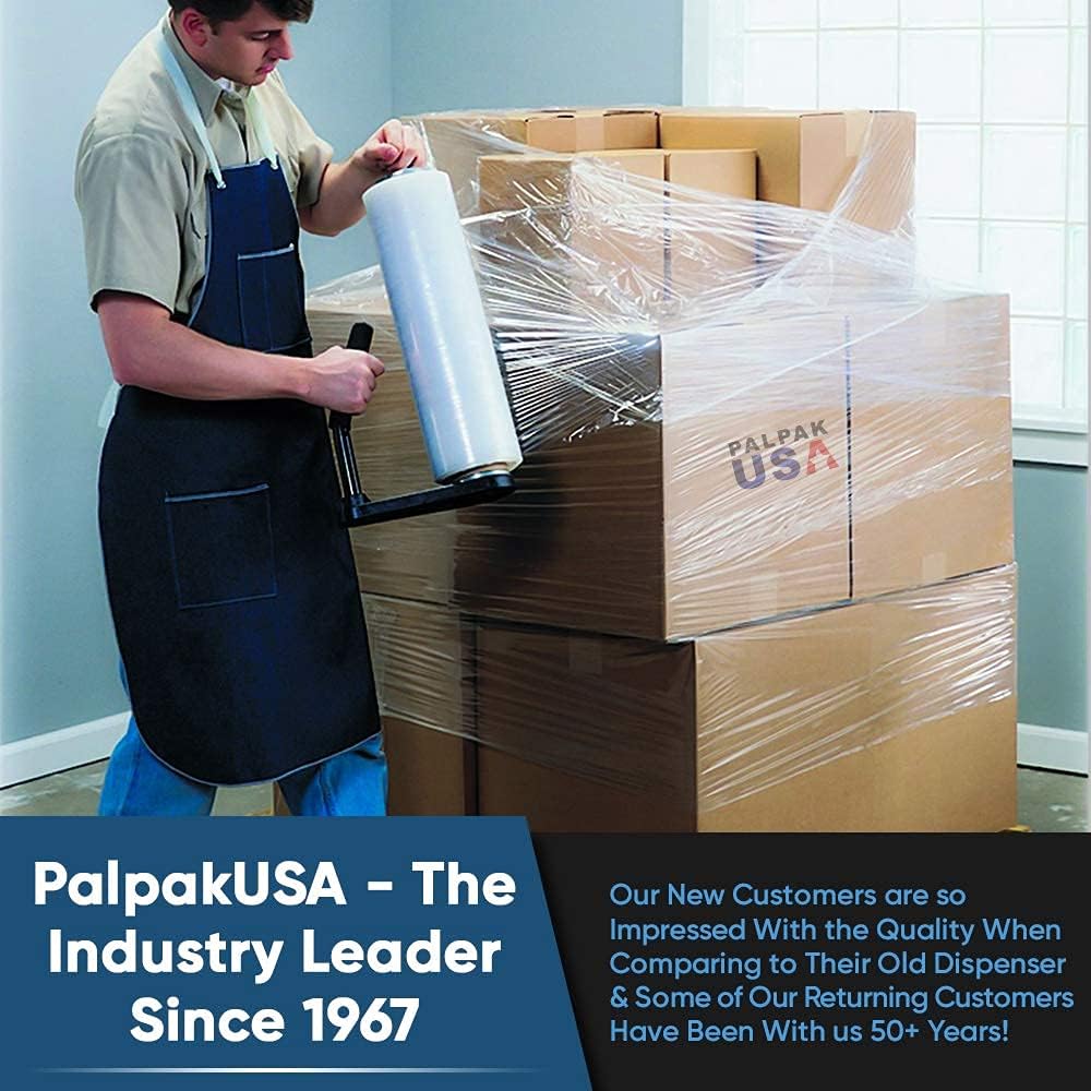 New! PalPak300 BACKSAVER - Best Selling Stretch Film Dispenser with Extended Handle, Industrial Strength for Packing Wrap, Holds 14"-20" Rolls with Adjustment Furniture, Boxes & Pallets (12 Pack)