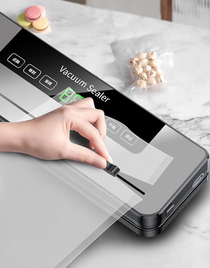 Primewave- Vacuum Sealer Machine for Food Preservation – 120W Powerful Food Saver with 30cm Sealing Width |Dry & Moist Mode| 1-Touch Automatic Operation |10 BPA-Free Vacuum Bags