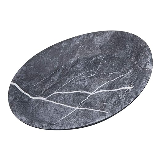 Carlisle FoodService Products Ridge Resuable Plastic Plate Coupe Plate for Home and Restaurant, Melamine, 10 Inches, Soapstone