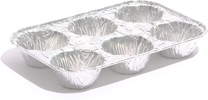 Waytiffer Muffin Pan 6-Cup Cupcake Aluminum Pans Favorite Muffin Tin Size for Baking Cupcakes - Standard Size (6-cup-20Pack)