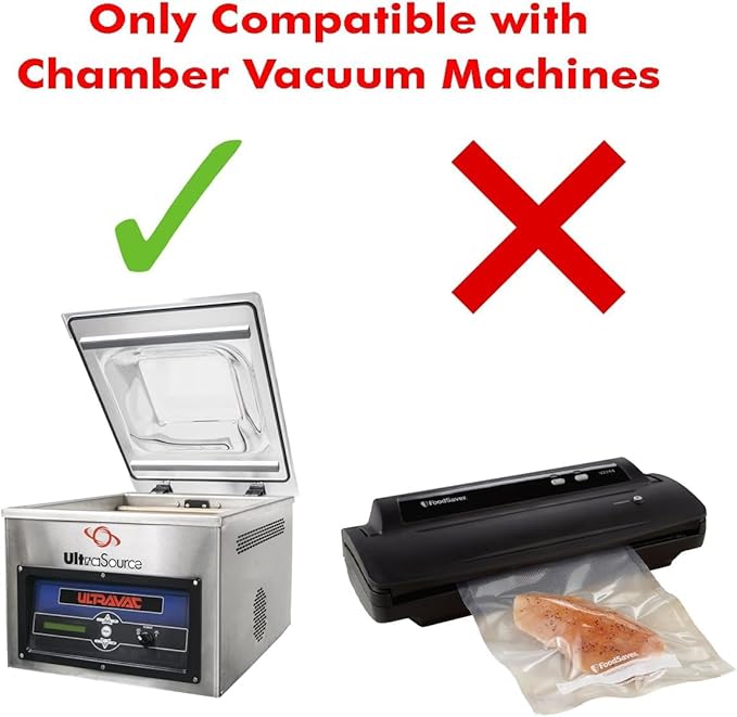UltraSource - Chamber Machine Pouches 3 Mil Thickness, 10" x 15", Pack of 250 Vacuum Chamber Pouches, BPA-Free Pre-Cut Chamber Vacuum Sealer Bags with tear notch