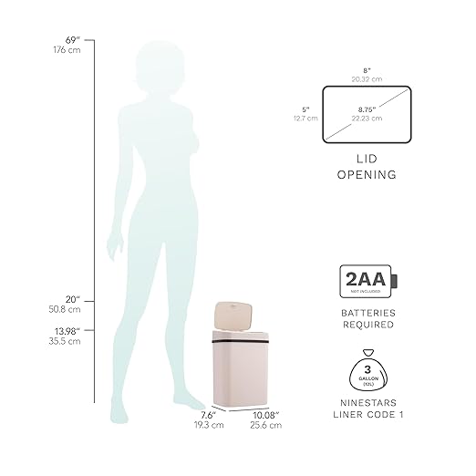 Touchless Motion Sensor Trash Can with Sealing Lid Automatic Soft Close Silent Bathroom Kitchen Office Waste Bin Narrow Rectangular ABS Hands Free Smart Home Garbage Container (Cream)