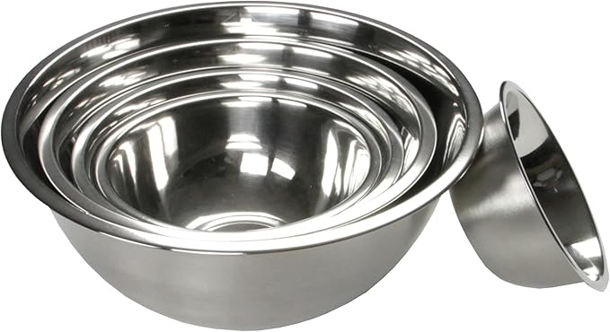 Chef Craft Brushed Mixing Bowl, 5-Quart, Stainless Steel