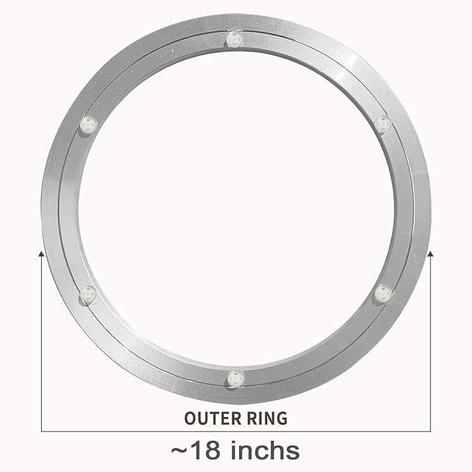 Lazy Susan Hardware Silent Non-Slip Turntable Aluminium Turntable Bearing for Round Dining Table TV Rotating Table 18 inch