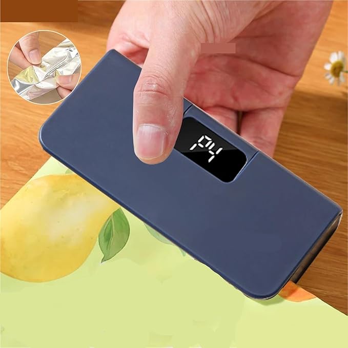 Food Vacuum Sealer, Mini Heat Sealer Plastic Bag Sealing Machine Rechargable Storage Package Handheld Clip Food(Blue)