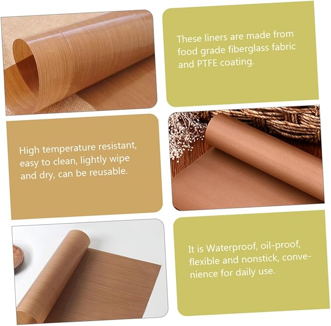 4 Sheets Heat Resistant Non-stick Baking Mat Thick Reusable Oven Liner for Half Pan Multipurpose Pastry Pad for Kitchen Bakery Heat Press Transfers and Craft Projects