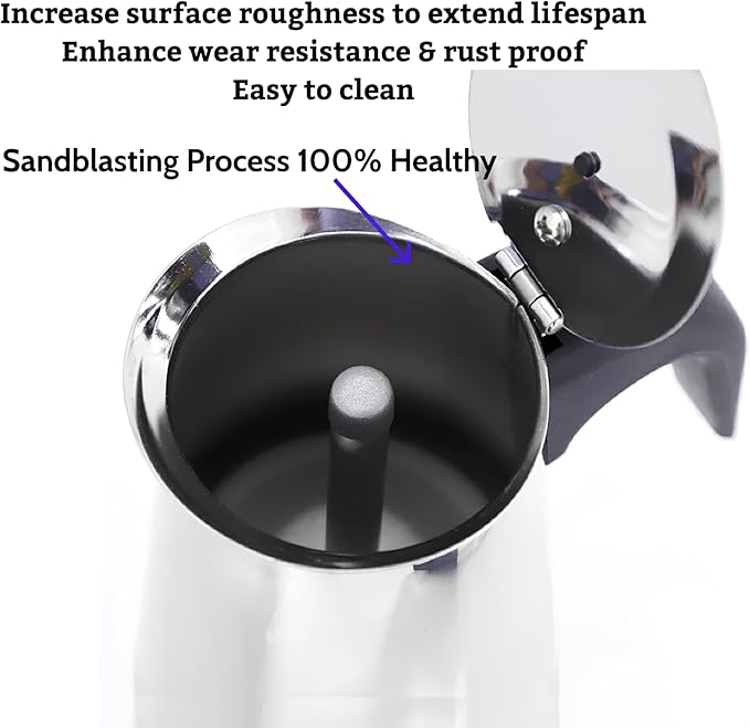Stainless Steel Moka Pot, Gas/Electric Stovetop Espresso Maker, Percolator Coffee Pot Italian Percolator Cuban Café Brewing, Greca Coffee Maker (9CUP 450ml)