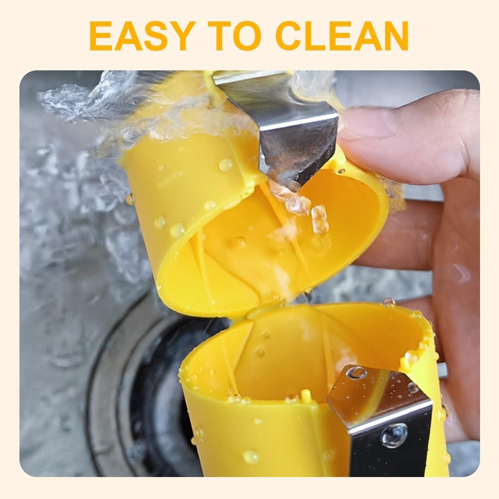 Stainless Steel Egg Shell Opener, 2025 New Egg Shell Cutter Egg Shell Separator for Raw Eggs Gadgets, Multifunctional Egg Cutter Egg Cracker Separator for Home Kitchen (Yellow)