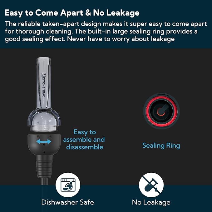 KITCHENDAO Wine Saver Pump and Detachable Wine Aerator