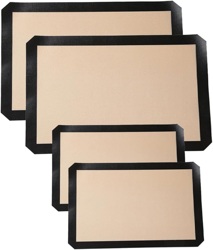 IMIKEYA 4pcs Silicone Baking Mats Non-stick Heat Resistant Pad Reusable Baking Liners for Pastry Bread and Cake