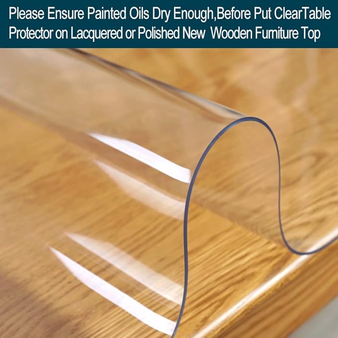 Wadrac Multisize Small PVC Clear Desk Cover Top Protector-12x22 inch Water Resistant Anti Scratch Plastic Cloths Rectangular Vinyl Non-Slip Desk Pad for Bedside Table/Ofiice Writing Night Stand Desk