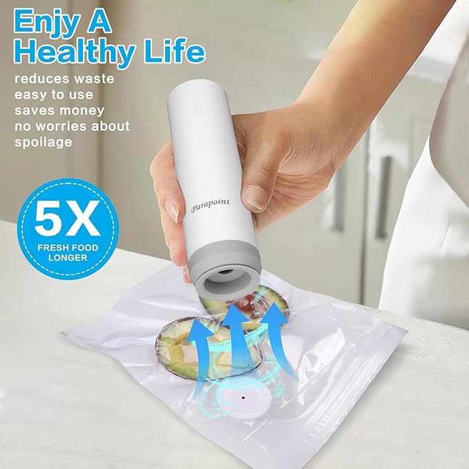 Handheld Vacuum Sealer for Food Powerful Vacuum Sealer Machine,Seal Meal Saver,Portable Food Sealer (Vacuum Sealer Machine + 2 Glass Vacuum Containers + 30 Reusable Vacuum Bags）