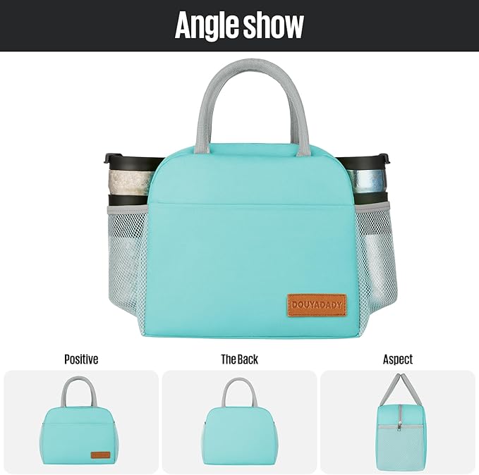 douyadady Lunch Bag Women/Men Lunch Box Women/Men (Cyan)