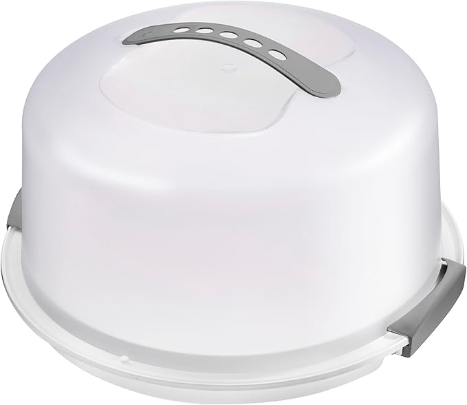 Extra Large Cake Carrier with Lid and Handle, Plastic Cake Container, Cake Holder with Lid for Cake Carrier and Transport - Fits Cake size 11.5 x 11.5 x 5.5