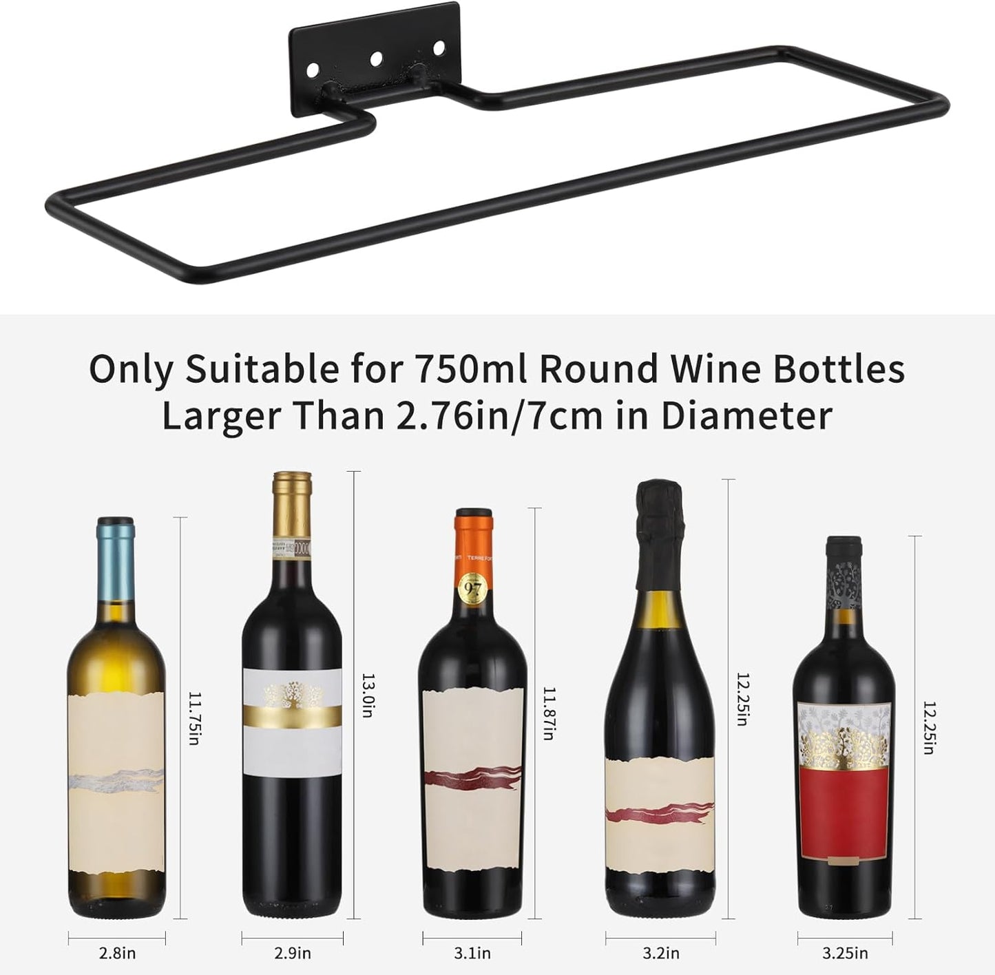 Wine Rack Wall Mounted, Wall Wine Rack for 9 Wine Bottles, Wood Wine Racks for Wall, Wall Mounted Wine Rack for Bar, Cellars, Kitchen, Dining Room